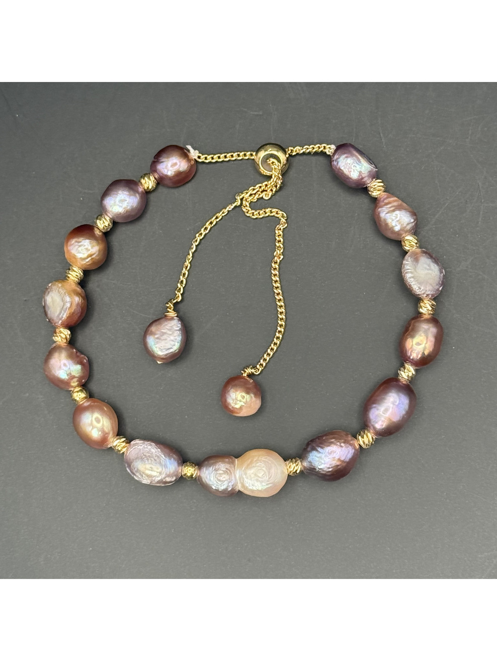 candy+clover lilac purple baroque gold tone bolo bracelet